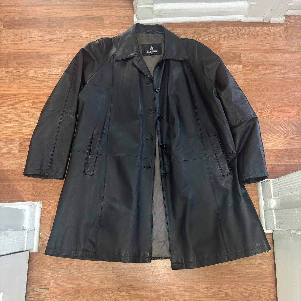 Vintage Black Leather Women's Coat by Leatherman size 3x